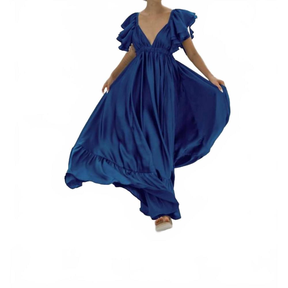NEW ERIKA PEÑA valeria maxi dress in royal blue